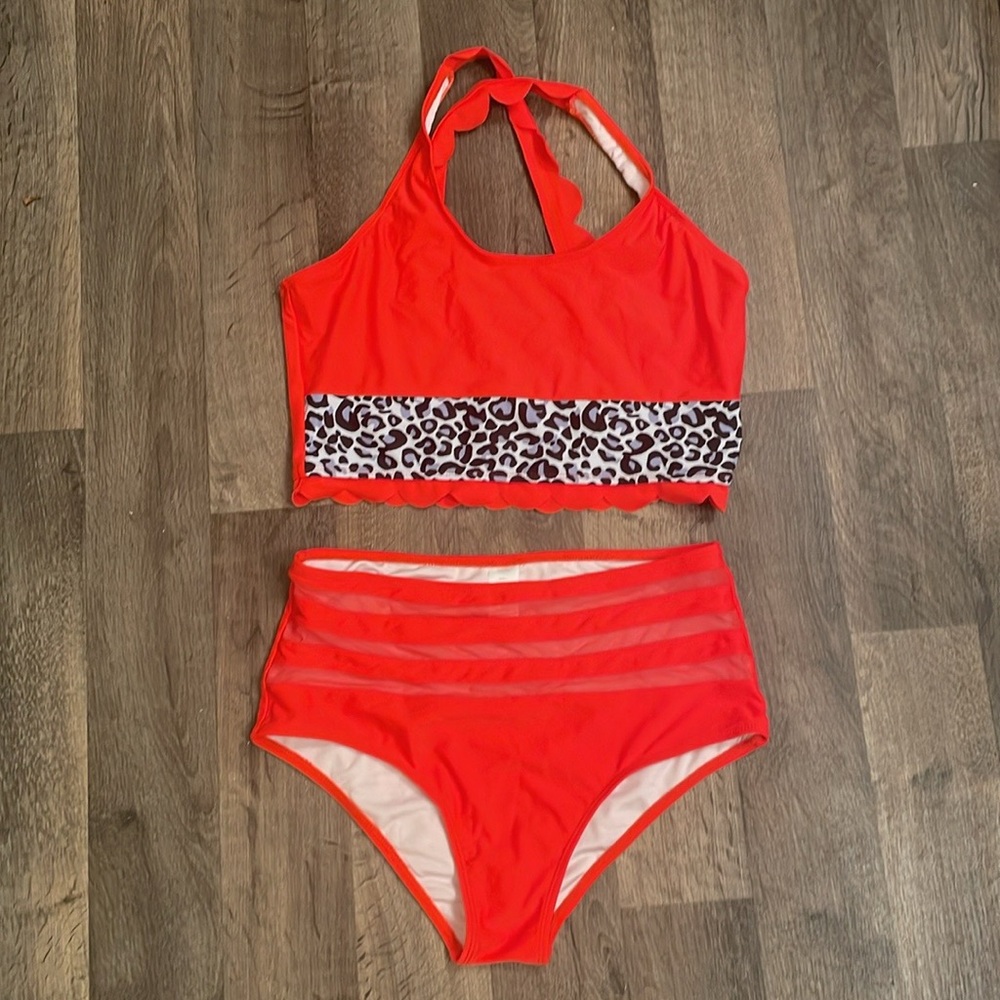 New 2 piece High rise swim suit
